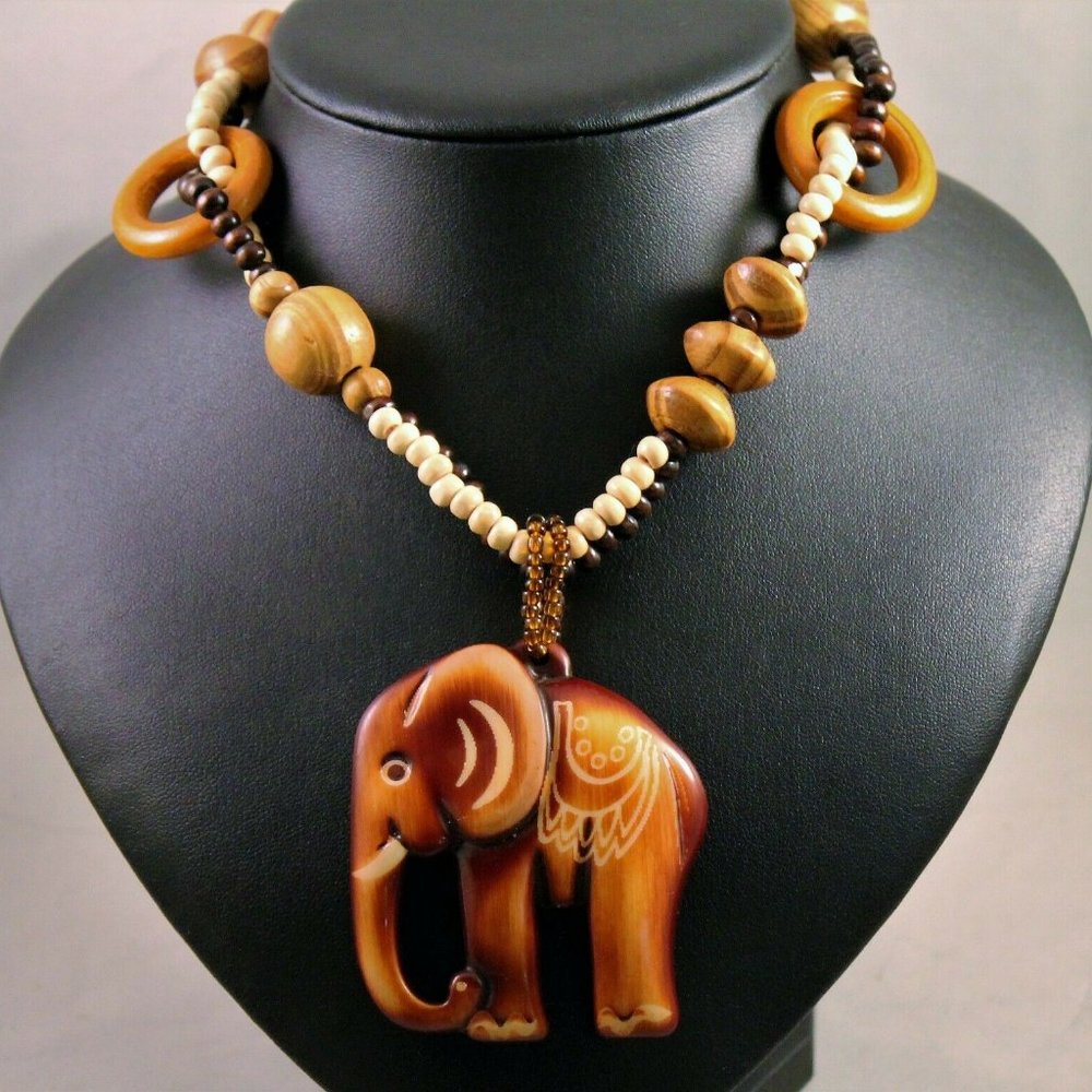 Large Elephant Statement Necklace - image 2